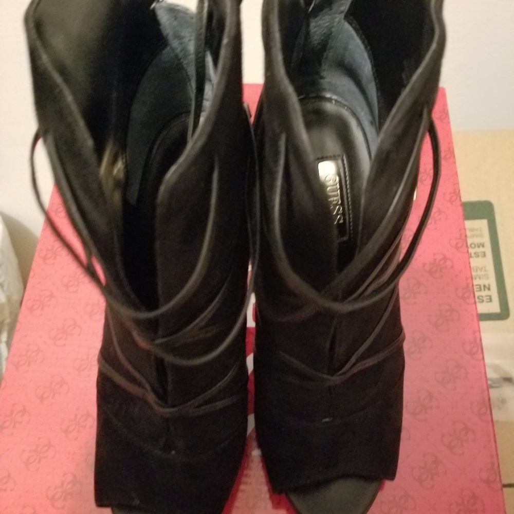 Peep toe booties